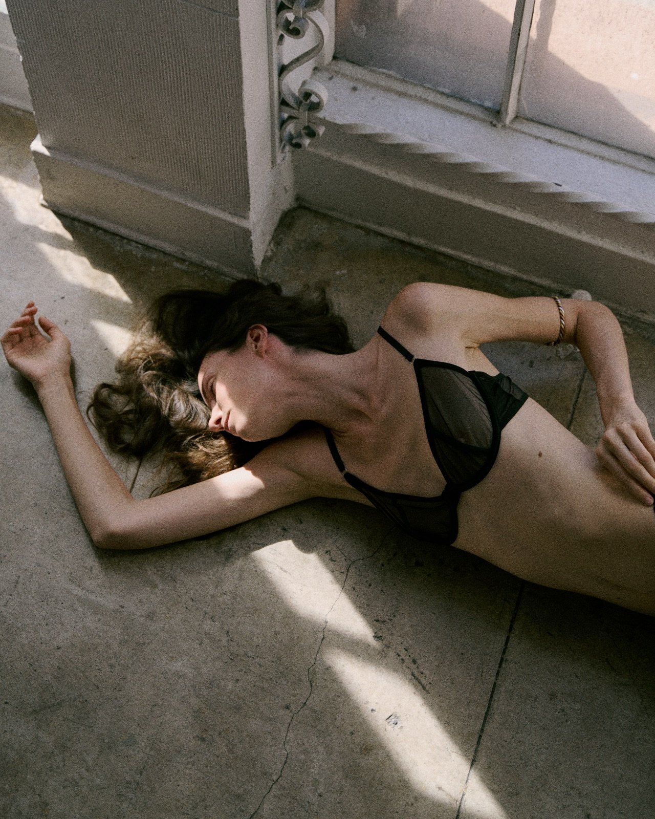 Lying in a patch of window light