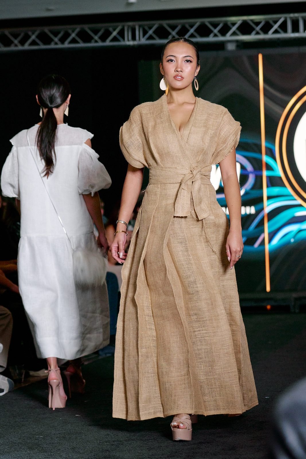 Burlap wrap dress